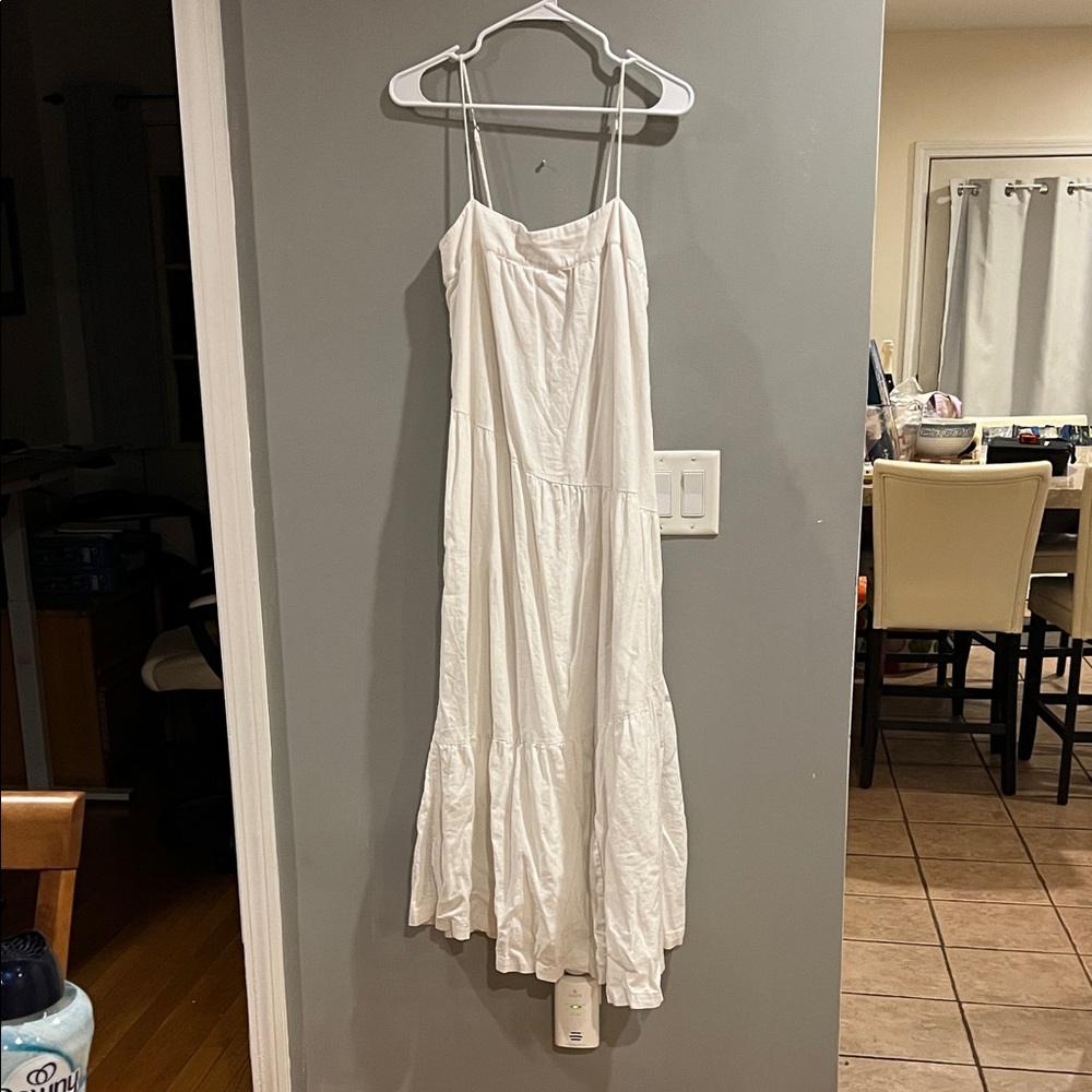 Abercrombie white smocked maxi dress